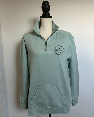 Ocean Drive Martha s Vineyard Quarter Zip Sweatshirt M Coastal Preppy