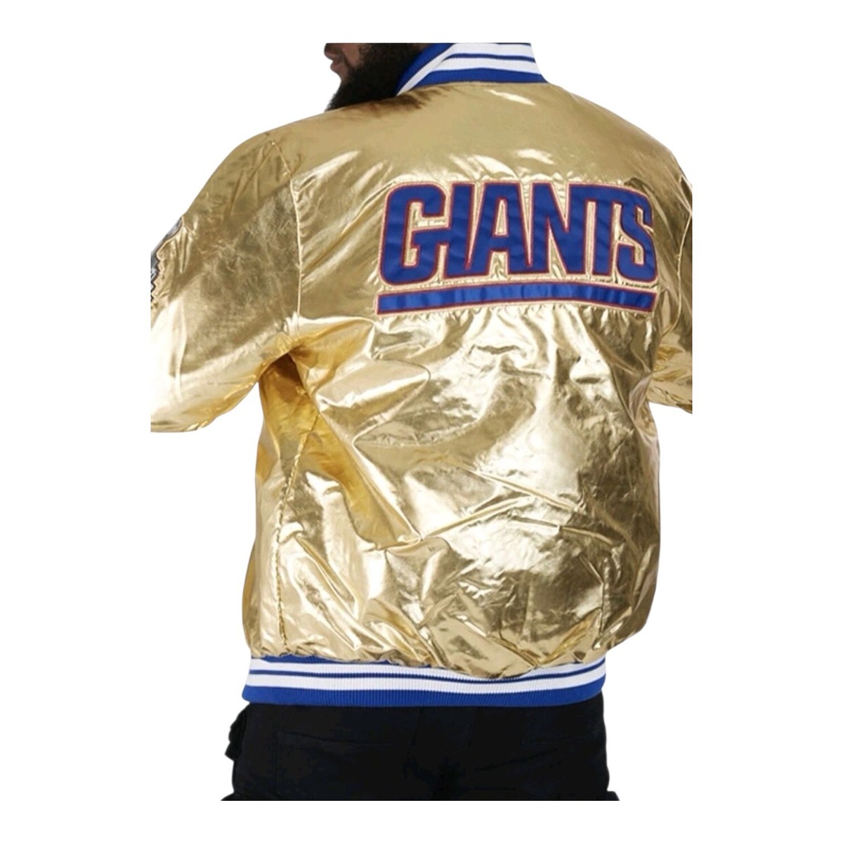 Starter Jacket New York Giants Gold Satin Super Bowl XLVI New