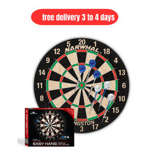 Narwhal Kingston Official Size Bristle Dartboard with 6 Steel Tip Darts