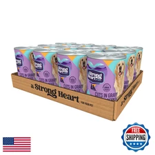 A Strong Heart 12x13.2oz Wet Dog Food Cuts in Gravy w/Real Beef, USA Made