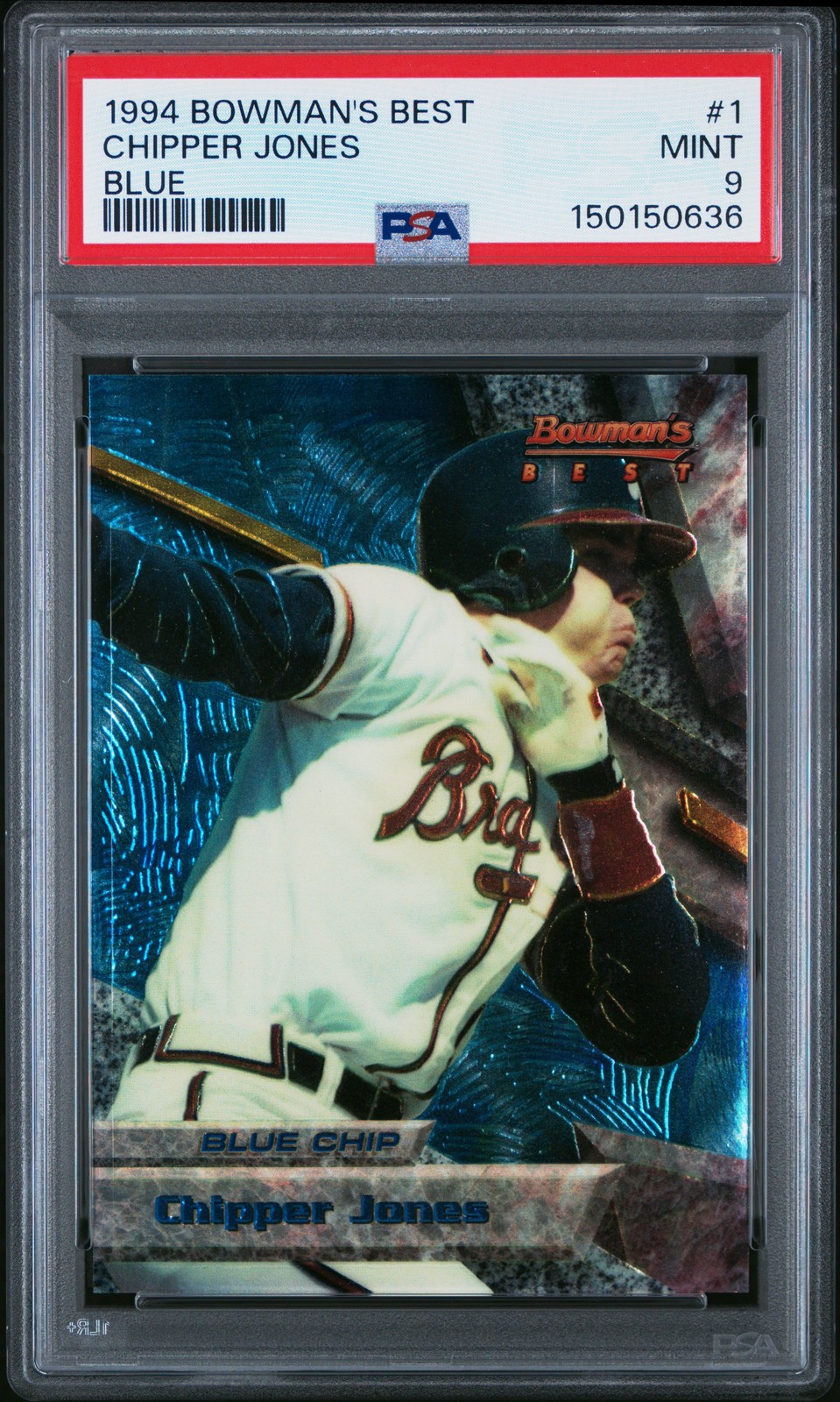 1994 BOWMAN'S BEST BLUE #1 CHIPPER JONES PSA 9