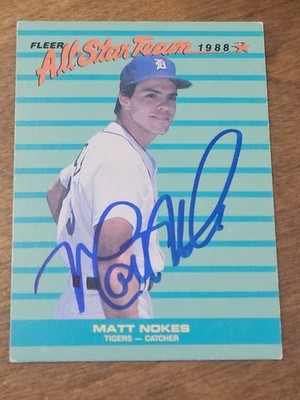 1988 Fleer All Star Team MATT NOKES Tigers In-Person Signed Autographed AUTO