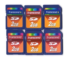 Lot Of 6x Transcend 2GB SD Camera Memory Card...
