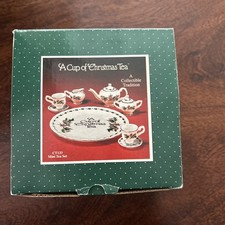 Miniature Bone China Tea Set NIB Vintage 1995 Christmas Ct133 Mini Tea Set