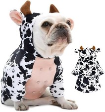 Dog Halloween Cow Costume - French Bulldog Adorable Cow Holiday Outfit Cute H...
