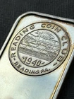 Ultra Rare 1973 Reading Coin Club Pennsylvania 1oz 999 Silver Art Bar Vintage