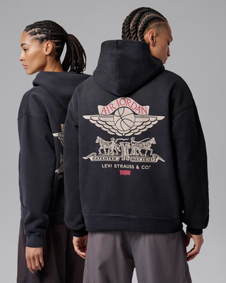 Air Jordan X Levi's Full Zip Up Hoodie Black IM6734-010 Size