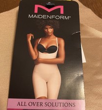 NWT Maidenform Open Bust Shapewear Bodysuit Shaper Beige Med open crotch smooth