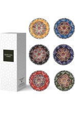 🥣 Set of 5 Turkish Handmade Ceramic Bowls – Colourful Patterned Design