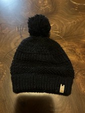 Child Size Black Knit Pom Beanie