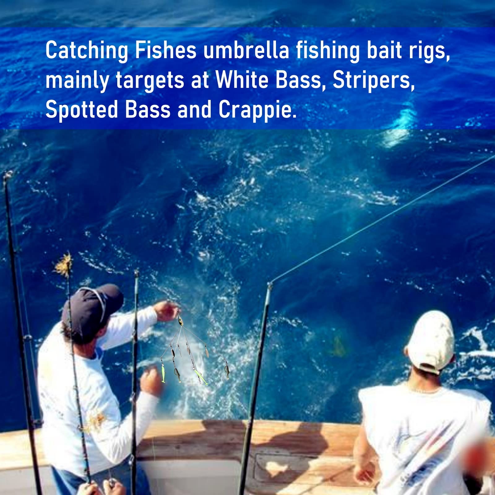 3 Pcs 8.5 in 0.6 Oz Alabama Rigs, 5 Arm Umbrella Rig Swimbait with 4 Willow L... - Image 5