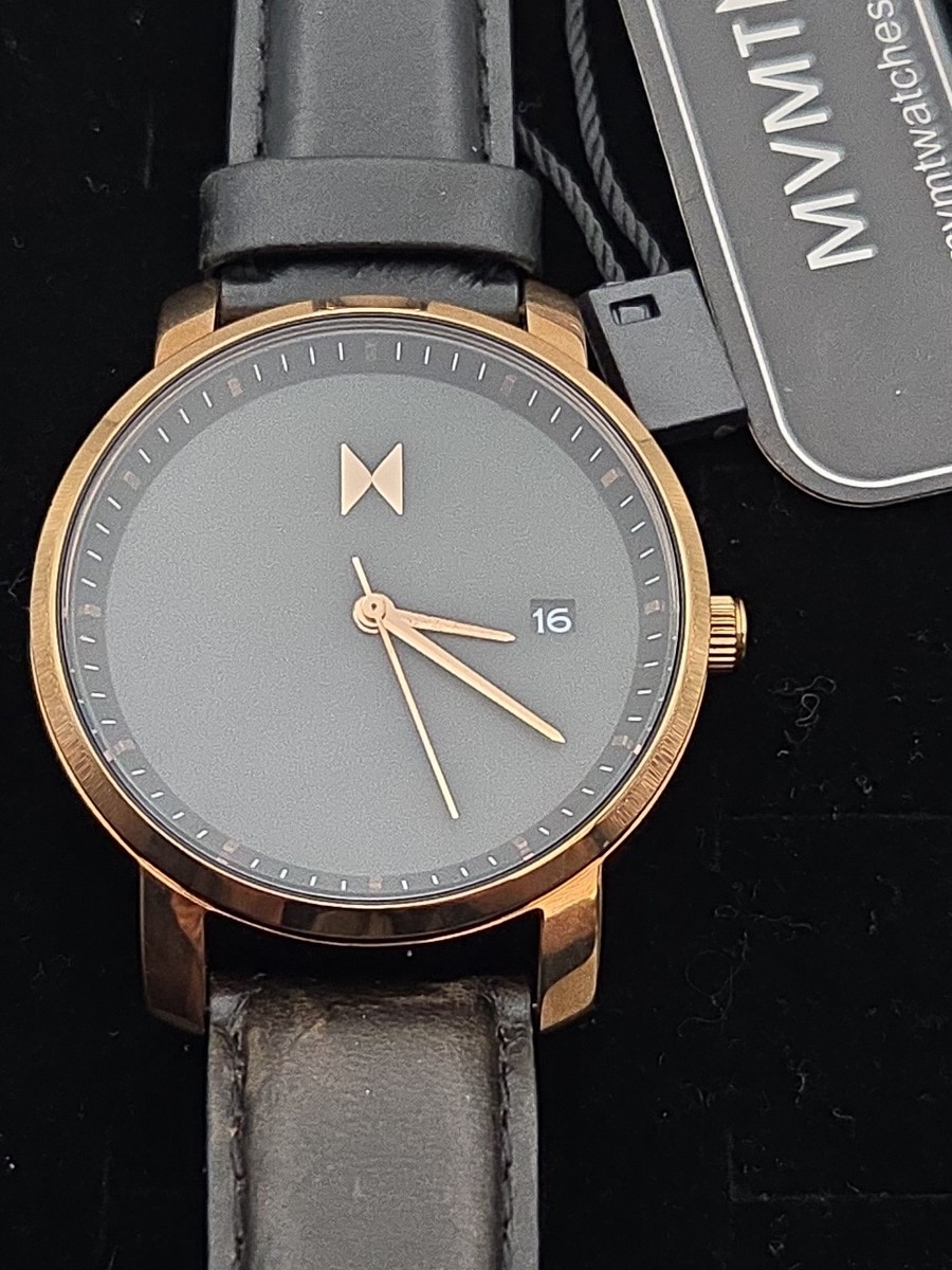 MVNT MENS Rose Gold Brown Leather Watch Works New Battery Amazon.com: MVMT Men main image 2