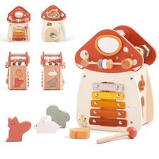 8 in 1 Wooden Activity Cube Toys for Baby Travel Sensory Toys for Toddlers 1-...