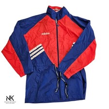 Vintage Adidas Regenjacke Oldschool Jacke Rot Blau Gr. M
