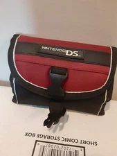 Nintendo DS Switch N Carry Closure Pouch Game Case - black And Burgundy