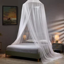 VISATOR Mosquito Net Bed Canopy for 492"W x 98.4"L (Pack of 3), White/Black 