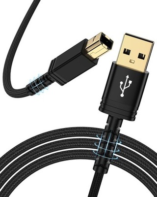 6FT USB Printer Cable, A to B Type A Male B 6FT, Black 