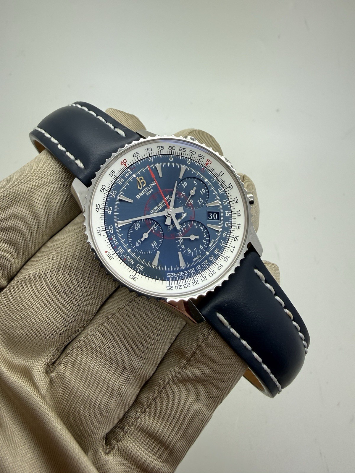 Breitling Navitimer Montbrillant Blue Dial Steel 40mm Limited 500 AB0130 B+P