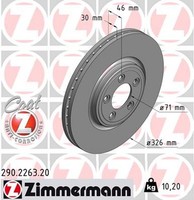 2X Zimmermann Bremsscheibe Coat Z 290.2263.20 FüR Jaguar XK XJ Type XF X150 X200