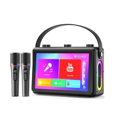 Karaoke Machine with Lyrics Display, Built-in 10.1 inch HD Screen L Black