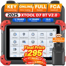 XTOOL D7 BT V2.0 Wireless Auto Bi-Directional Diagnostic Tool Key Programmer FCA