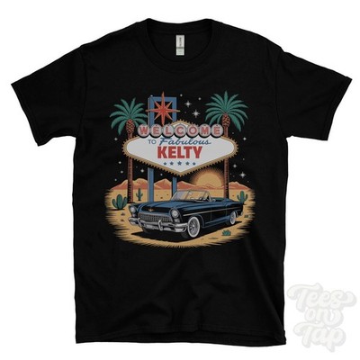Lustiges T-SHIRT KELTY LAS VEGAS SIGN PARODIE Fife Schottland