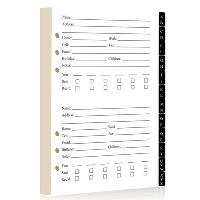 Address Book Refills for Christmas Cards - 236 Large Print Pages, 432 Entries