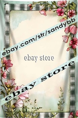 Wall Hanging Tapestry Floral Writing Decor shabby cottage paper 59X82 in