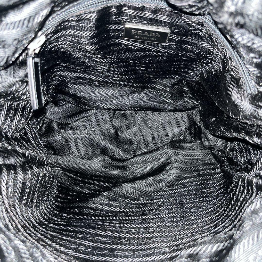 Prada Triangle Logo Black Nylon Shoulder Bag Vintage Authentic thumbnail 9