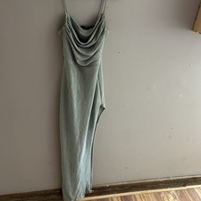 Windsor Womens Dress SzS Grn Spaghetti Straps Cowl Neck Polyester Prom/Cocktail