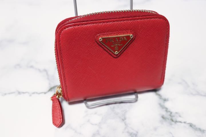 Prada Mini Compact Wallet in Saffiano Leather