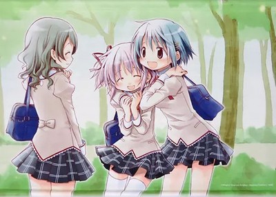Puella Magi Madoka Wandteppich B2 Wandbehang mit Madoka Sayaka Hitomi