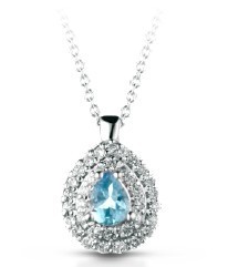 18Kt Weißgold Kreisel mit natürlichen Diamanten und Meerwasser C-CIOMAMBOG/2A