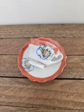 Vintage Miniature Cup And Saucer Floral Design Made In Occupied Japan