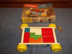 Vintage Playskool Wagon Of Blocks 1976 No. 301 NIB BUT MISSING $ BLOCKS