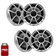Wet Sounds Two Pairs RECON6-S Recon 6.5" Speakers Silver XS Grilles Cones