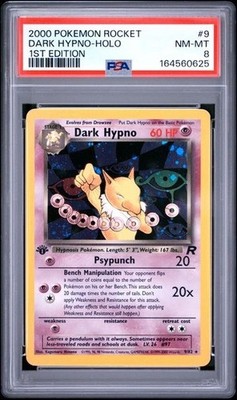 Dark Hypno 9/82 Holo PSA 8- 2000 Pokemon Team Rocket 1st Edition