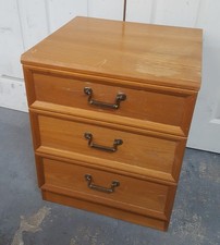 Mid Century G Plan 3 Drawer Bedside Cabinet