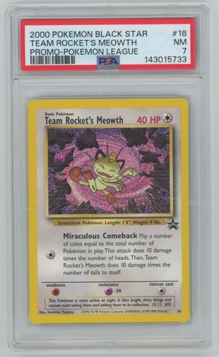 Team Rocket's Meowth graded PSA 7 for sale on eBay
