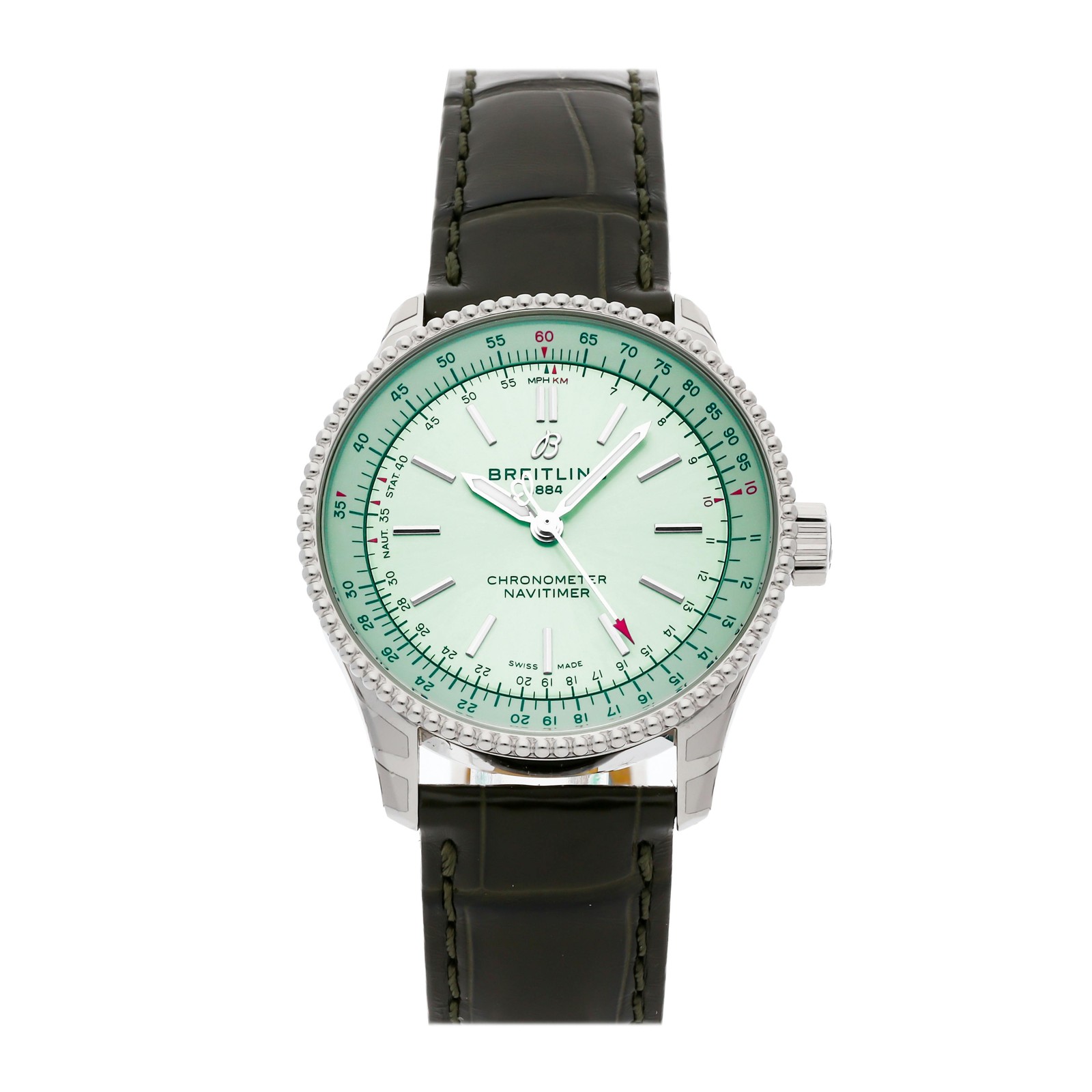 Breitling Navitimer Steel Green Strap A17395361L1P2