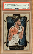 2015-16 Panini Select Karl-Anthony Towns Rookie RC PSA 10 #16 Concourse