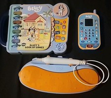 BLUEY LOT 3 VTECH RiNG PHONE,BOOK,MAGIC LIGHT BRUSH By CRAYOLA LIGHTS SOUND WORK