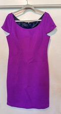 Tahari Women’s Bright Purple Magenta Cap Sleeve Sheath Dress Size 12