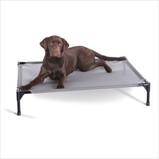 All Weather Elevated Outdoor Pet Cot Gray Large 42 X 30 X 7 Inches