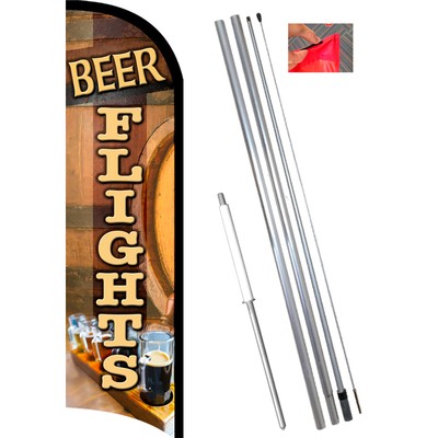 BEER FLIGHTS Premium Windless  Feather Flag Bundle (Complete Kit) OR Optional Re