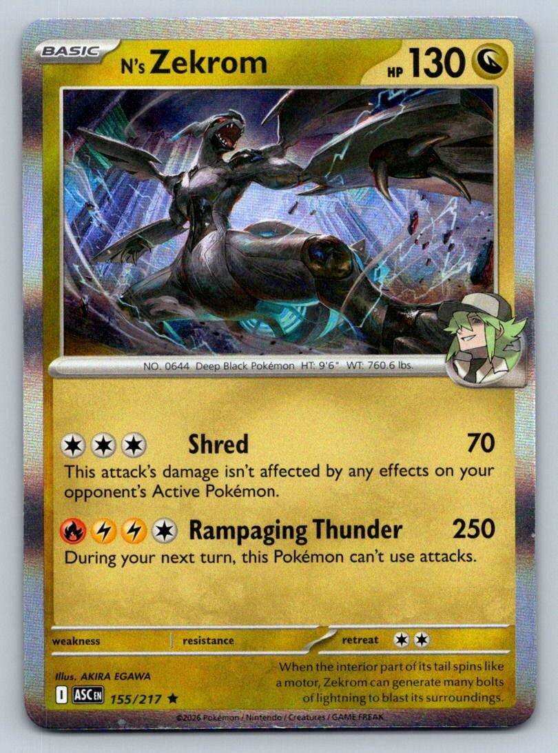 N's Zekrom Rare ME: Ascended Heroes 155/217 NM