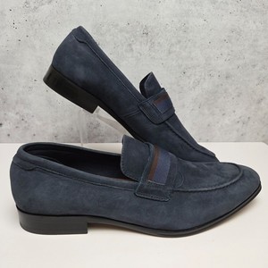 Aldo Navy Suede Leather Loafers With Strap Detail Mens 9  display picture 2