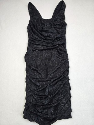 express black ruched dress Body Contour Mesh Ruched Side Slit Midi Dress With Bra Cups