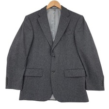 Vtg Oscar de la Renta Cashmere Blazer 40R Sport Coat Flannel Gray Classic Luxury