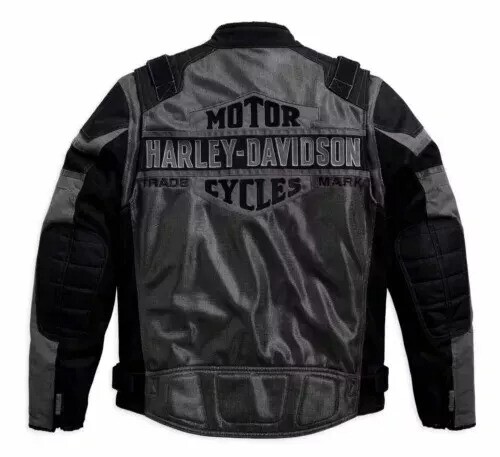 Harley-D Codura Textile & Mesh Riding Jacket Grey MeshMen Motorbike Racing - Picture 2 of 3